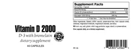 Label for Vitamin D 2000