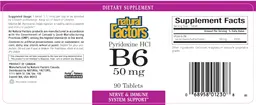 Label for Pyridoxine HCl B6 50 mg
