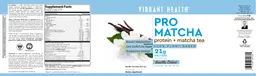 Label for Pro Matcha Vanilla Creme