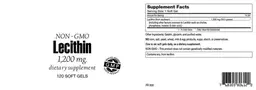Label for Lecithin 1,200 mg