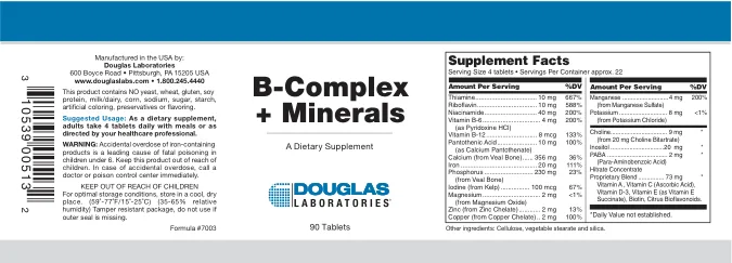 Label for B-Complex + Minerals