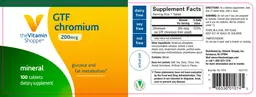 Label for GTF Chromium 200 mcg