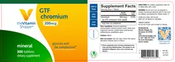 Label for GTF Chromium 200 mcg