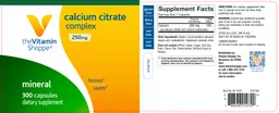 Label for Calcium Citrate Complex 250 mg