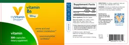 Label for Vitamin B6 50 mg