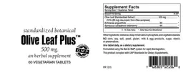 Label for Olive Leaf Plus 500 mg