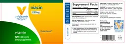 Label for Niacin 250 mg