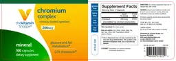 Label for Chromium Complex 200 mcg