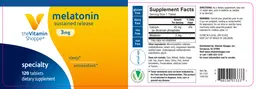 Label for Melatonin 3 mg Sustained Release