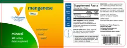 Label for Manganese 10 mg