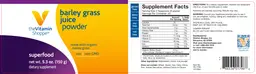 Label for Barley Grass Juice Powder