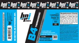 Label for B4 Thermogenic 710 mg