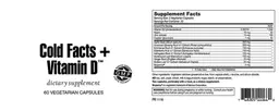 Label for Cold Facts + Vitamin D