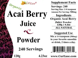 Label for Organic Acai Berry Juice Powder