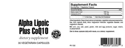 Label for Alpha Lipoic Acid Plus CoQ10