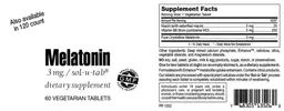 Label for Melatonin 3 mg
