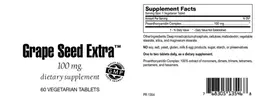 Label for Grape Seed Extra 100 mg