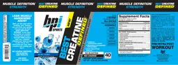 Label for Best Creatine Defined Blue Crush
