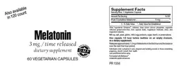 Label for Melatonin 3 mg Time Released