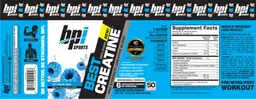 Label for Best Creatine Icy Blue Raz