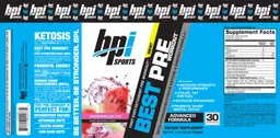 Label for Best Pre Workout Watermelon Ice