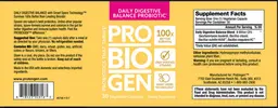 Label for Daily Digestive Balance Probiotic