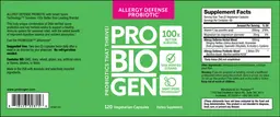 Label for Allergy Defense Probiotic