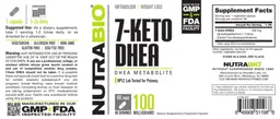 Label for 7-Keto DHEA 100 Milligrams