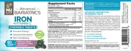 Label for Iron +Vitamin C Delicious Black Raspberry Flavor