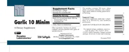 Label for Garlic 10 Minim