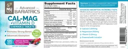 Label for Cal-Mag +Vitamin D Delicious Berries & Cream Flavor
