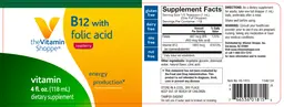 Label for B12 With Folic Acid Raspberry