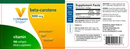 Label for Beta-Carotene 3000 mcg