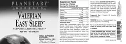 Label for Valerian Easy Sleep