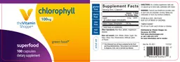 Label for Chlorophyll 100 mg