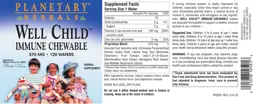 Label for Well Child Immune Chewable