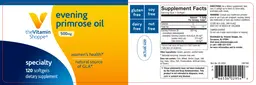 Label for Evening Primrose Oil 500 mg