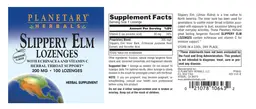 Label for Slippery Elm Lozenges Tangerine Flavor