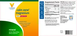 Label for Calm Zone Magnesium 325 mg Raspberry Lemon