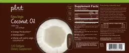 Label for Extra Virgin Coconut Oil 1000 mg