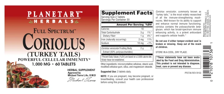 Label for Full Spectrum Coriolus