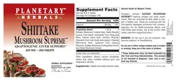 Label for Shiitake Mushroom Supreme