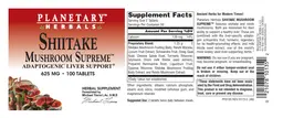 Label for Shiitake Mushroom Supreme