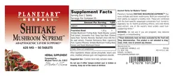 Label for Shiitake Mushroom Supreme