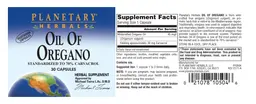 Label for Oil Of Oregano
