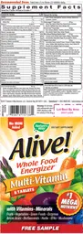 Label for Alive! Multi-Vitamin
