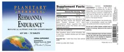 Label for Rehmannia Endurance