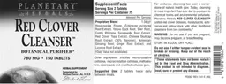 Label for Red Clover Cleanser