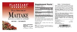 Label for Full Spectrum Maitake