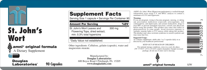 Label for St. John's Wort